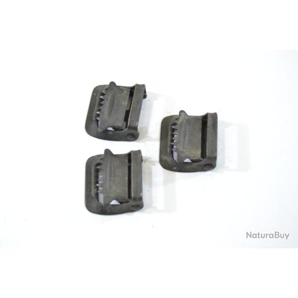 Lot x 3 boucle pour sangle en toile militaire 3cm de large. Jeep gmc surplus chasse pche