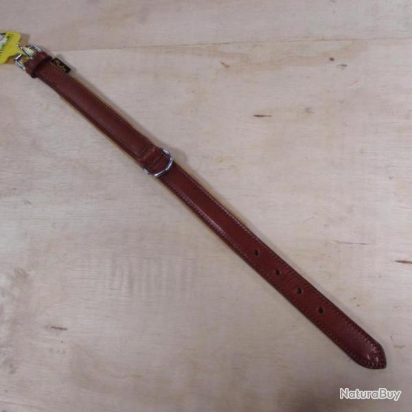Collier pour chien doubl cuir marron de marque HEIM, 45 cm
