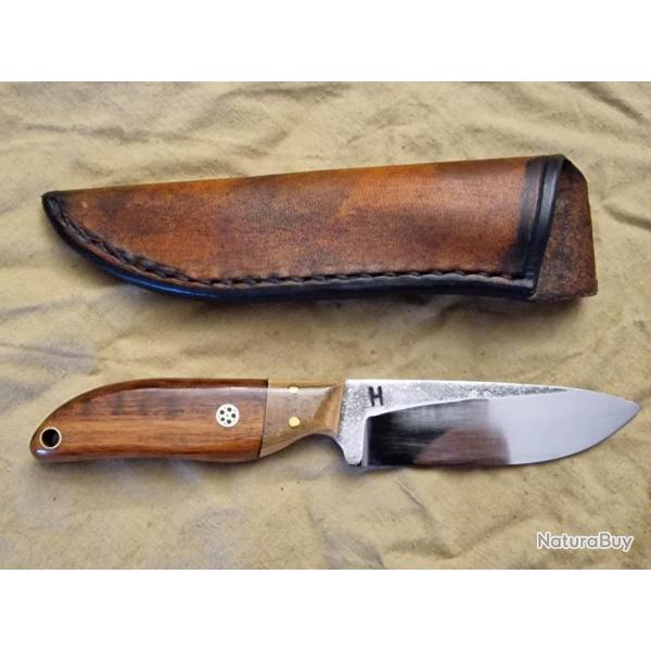 Couteau Hilmar "l'Isatis" ivoire de mammouth et amourette jaune