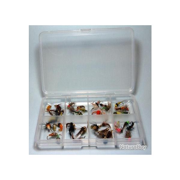 LOT DE MOUCHES ARTIFICIELLES 40 NYMPHES CASQUES LAITON