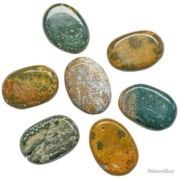 Galet plat jaspe orbiculaire - A l'unit�