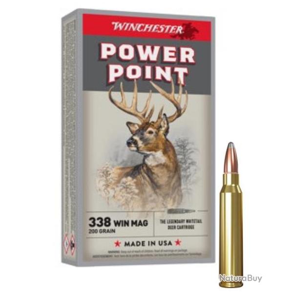 MUNITIONS WINCHESTER CALIBRE 338 WIN POWER POINT 200gr - 13g x20