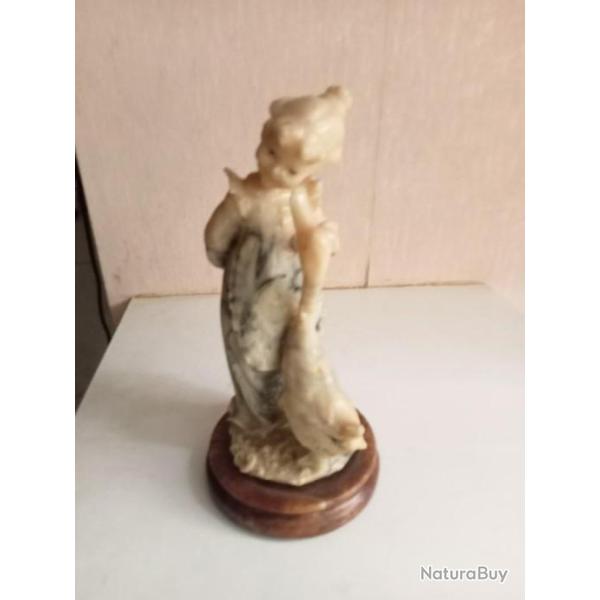 statuette en marbre sur support marbre du XIX�me hauteur 19 cm