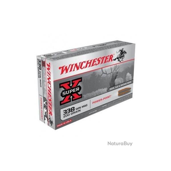 Munitions Winchester 338wm Power Point 200gr 12.96g par 20