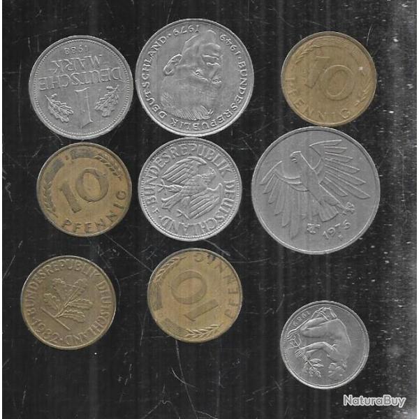 pi�ces de monnaie allemagne de l'ouest , pi�ces allemandes