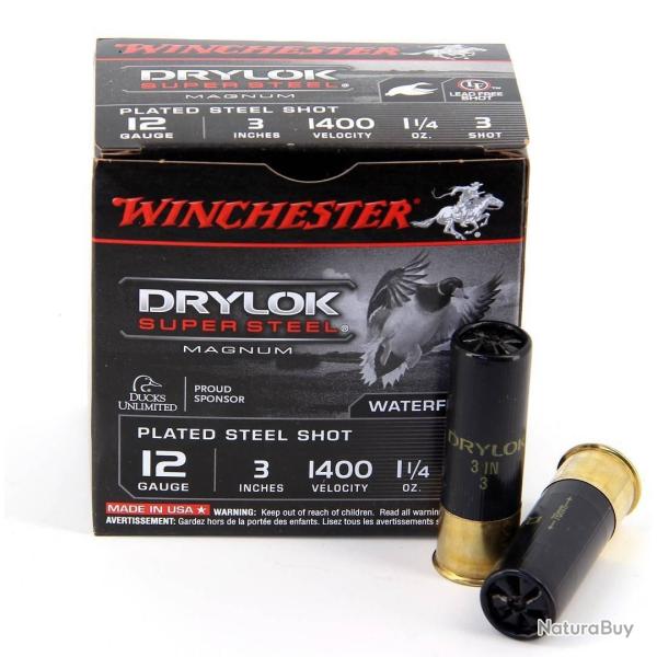 Cartouches Winchester Drylok Super Steel Magnum cal 12-Plomb 3