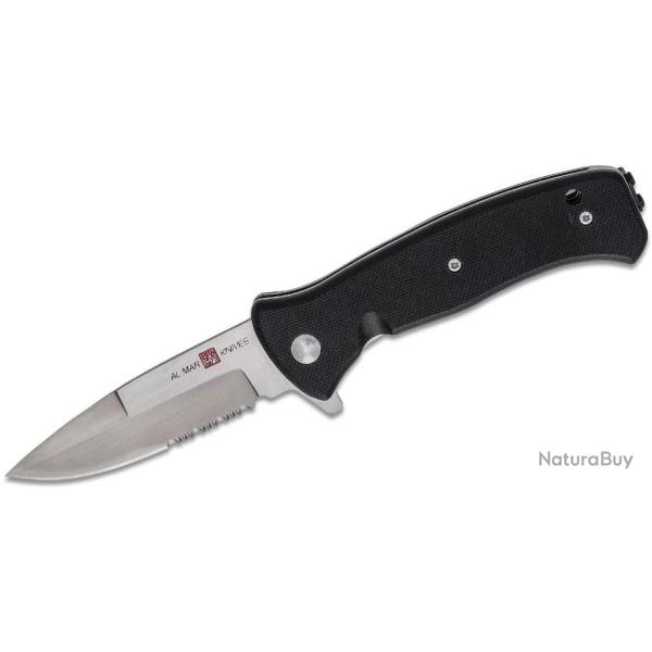 Couteau Al Mar Mini SERE 2020 A/O Lame Talon Combo Edge Acier D2 Satin Manche G10 Liner Lock AMK2201