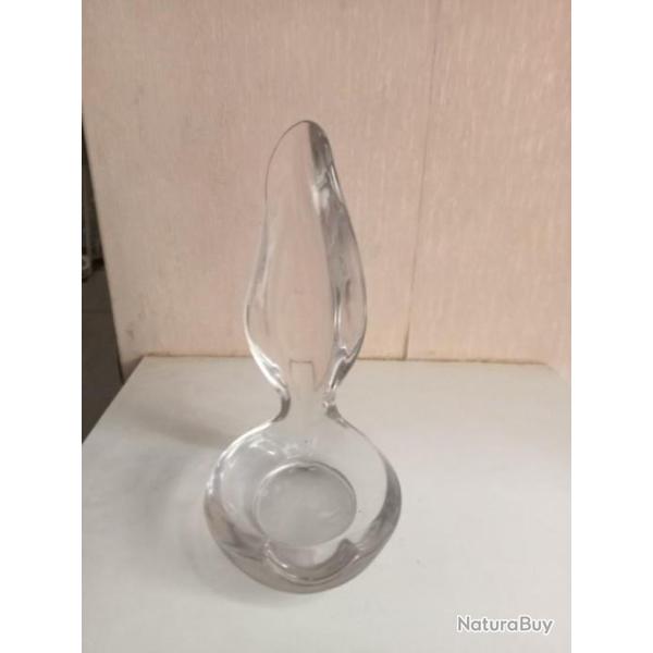 cendrier ancien en cristal hauteur 20 cm
