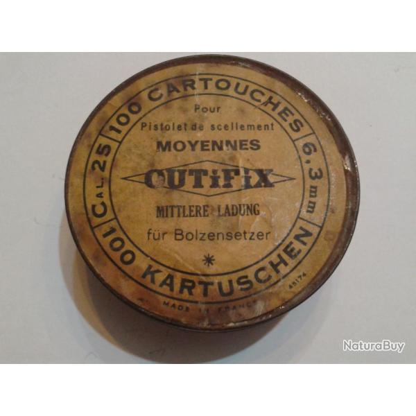 Ancienne Boite cartouches Cal.25 OUTIFIX pour pistolet de scellement -