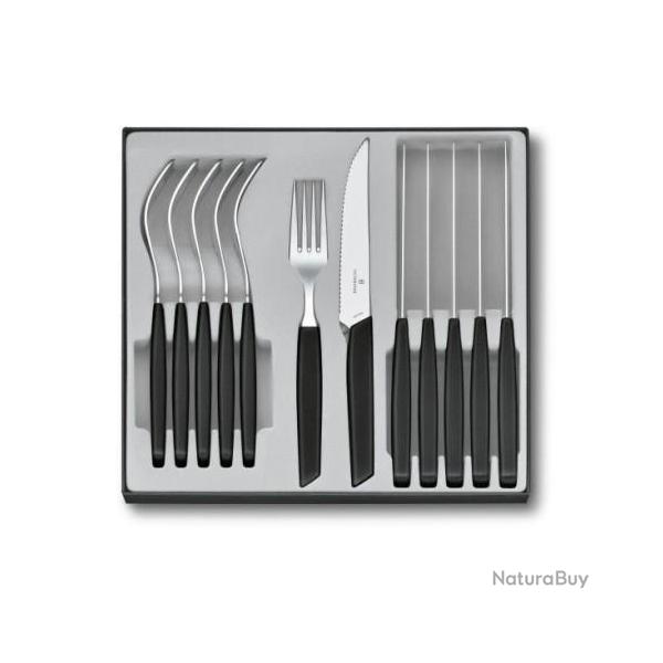 M�nag�re Victorinox 12 pi�ces Swiss Modern lame 11cm steak noir