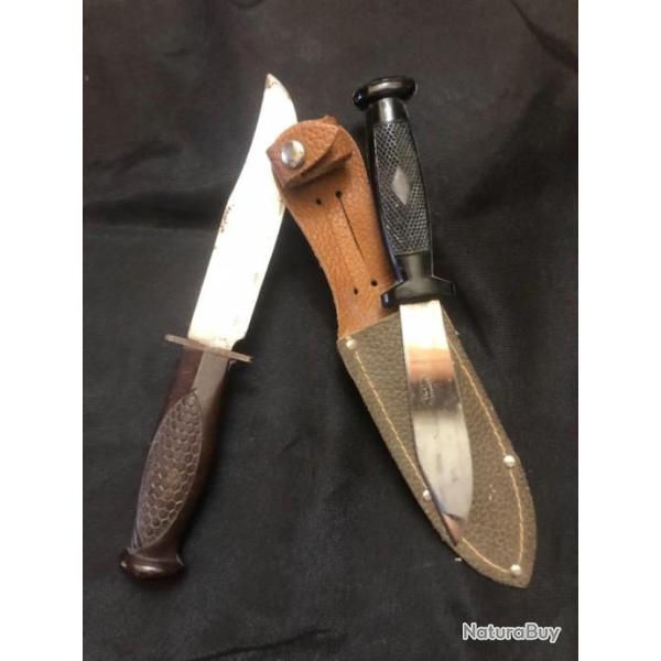 lot de 2 couteaux fa�on scout cow boy