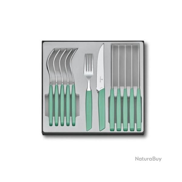 M�nag�re Victorinox 12 pi�ces Swiss Modern lame 12cm vert pastel