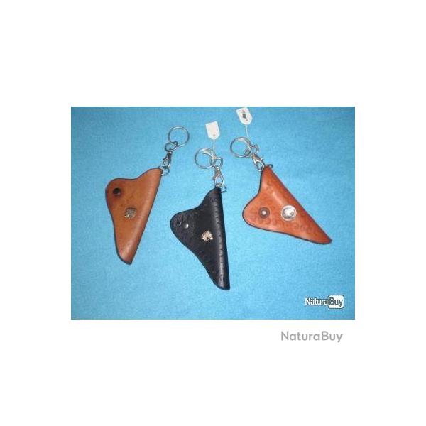 Porte-Clefs en cuir Artisanal fa�on "HOLSTER" ! Cowboy, Country,etc...