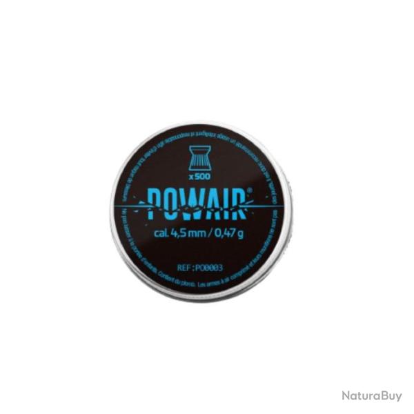BO�TE DE 500 PLOMBS PLATS POWAIR - CALIBRE 4.5 MM