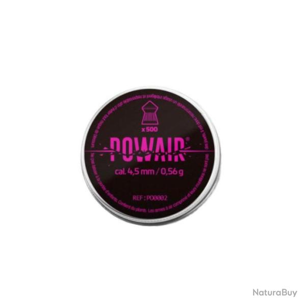BO�TE DE 500 PLOMBS POINTUS POWAIR - CALIBRE 4.5MM