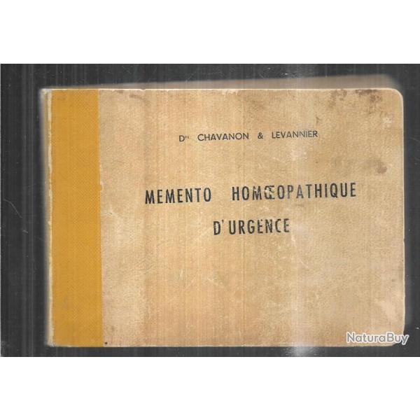 mmento homopathique d'urgence de levannier et dr chavanon
