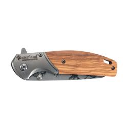Couteau Pliant Stepland Grav&eacute; Cerf Manche Bois