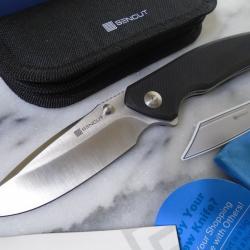 Couteau SENCUT Slashkin Black Manche G10 Lame Acier D2 IKBS Linerlock Clip S200661