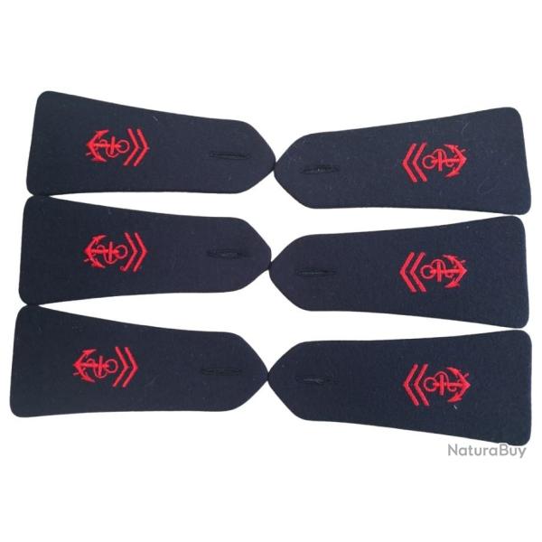 Lot de 6 pattes d'�paule Troupes  de Marine