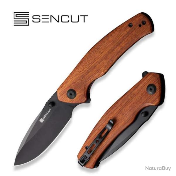 Couteau SENCUT Slashkin Wood Manche Guibourtia Lame Acier D2 IKBS Linerlock Clip S200664