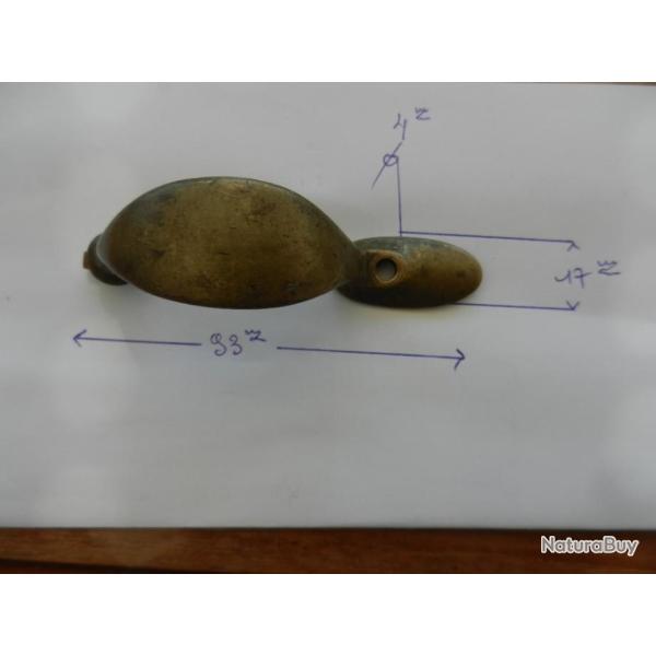 pontet en bronze pistolet ancien a silex ou percussion