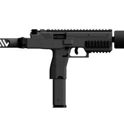 R&eacute;plique airsoft Vorsk SMG VMP-1X gris avec silencieux 0.95J