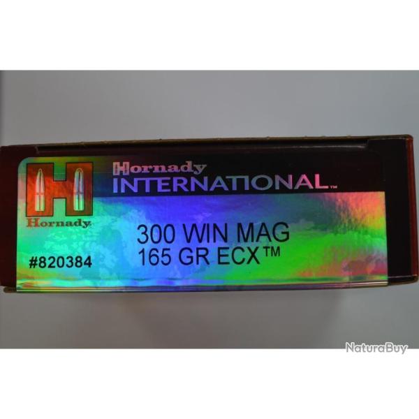 1 BOITE DE 20 CARTOUCHES HORNADY 300 WM 165 GR ECX NEUVE