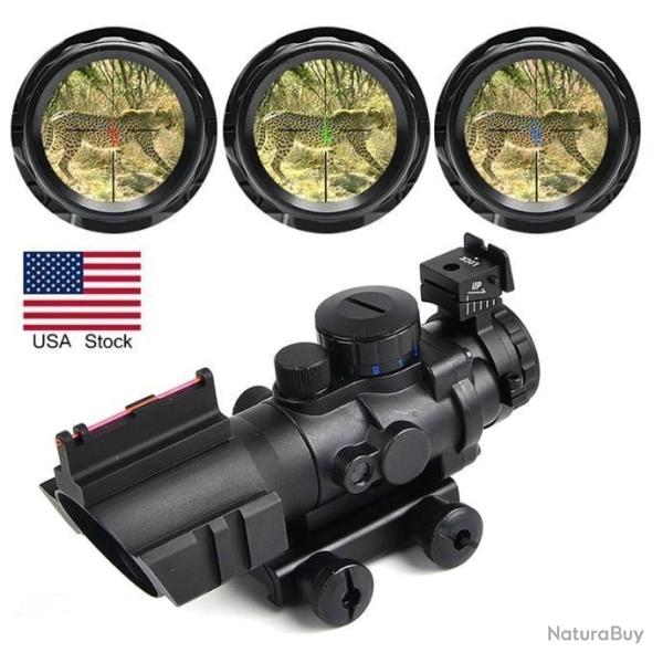 DESTOCKAGE Lunette Viseur COMPACT SCOPE 4X32 - R�ticule Lumineux Vert - Bleu - Rouge Optique Chasse