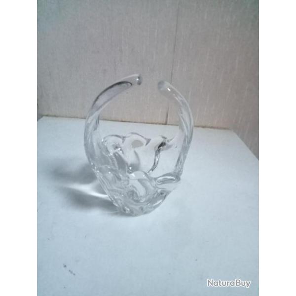vide poche en cristal hauteur 14 cm x 10 cm