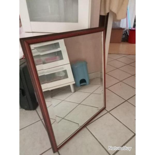 miroir ancien bisot� encadr� 44 cm x 54 cm