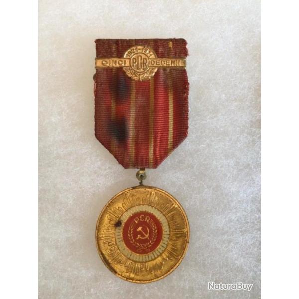 ROUMANIE - M�daille  50� Anniversaire du Parti Communiste Roumain