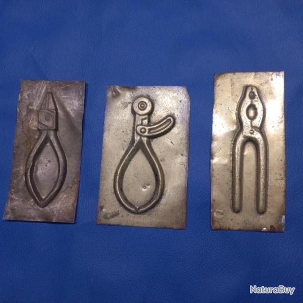 RARE  3 moules de  vieux outils pour chocolat