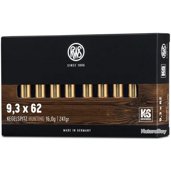 CART. RWS KS CAL. 9,3X62 247GR 16 G BTE 20