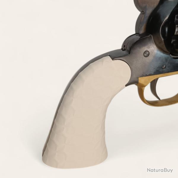 Plaquettes Remington 1858 Pietta texture noeud papillon ivoire