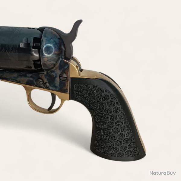 Plaquettes texture hexagonale Colt 1851 Pietta noir