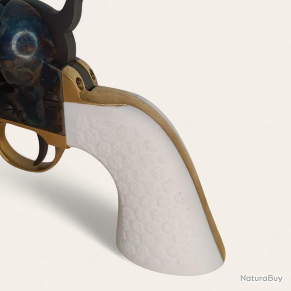 Plaquettes texture hexagonale Colt 1851 Pietta blanc