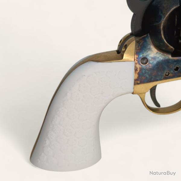 Plaquettes texture hexagonale Colt 1851 Pietta blanc