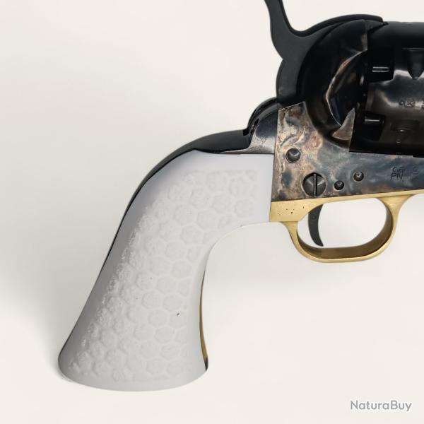 Plaquettes texture hexagonale Colt 1860 Pietta blanc
