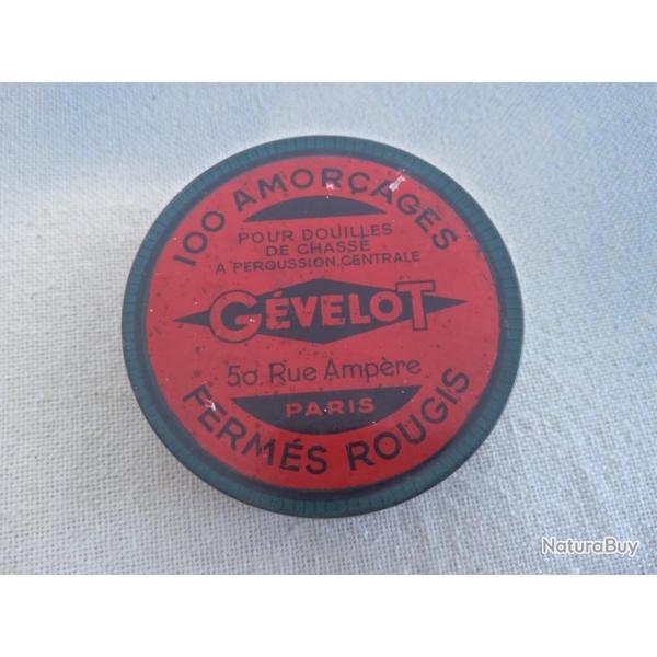 GEVELOT boite neuve metallique d �poque de 100 amorces