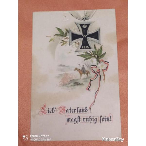 1915 CARTE CROIX DE FER, �CRITE TAMPONN�E, 14/18 WW1