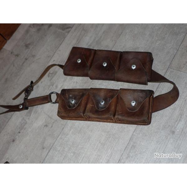 1927 Cartouchire 6 poches pour cyclistes, mitrailleurs. Rglementaire suisse. Rare