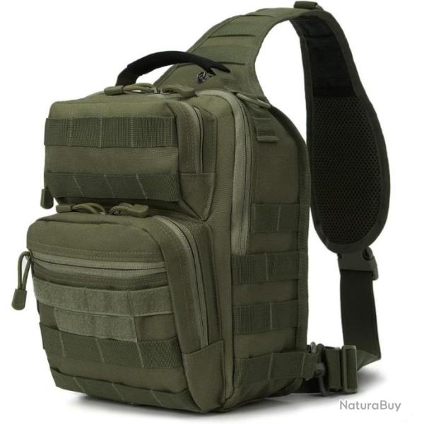 Sac � Dos Tactique en Bandouli�re Sac de poitrine V�lo Sport P�che Randonn�e Camping Escalade Vert