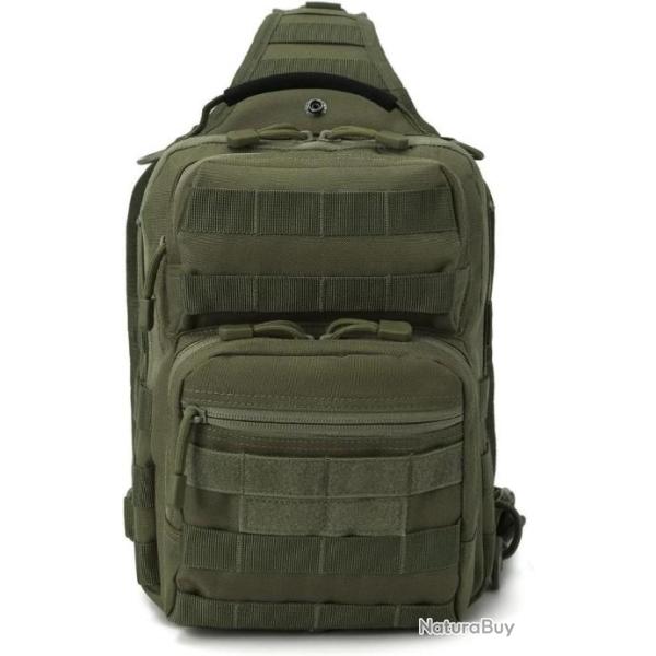 Sac � Dos en Bandouli�reTactique Sac de poitrine V�lo Sport P�che Randonn�e Camping Escalade Vert