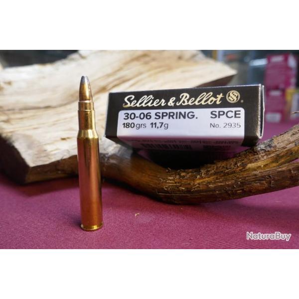 20 cartouches 30-06 springfield en 180 gr (11.7g) SPCE de SELLIER & BELLOT