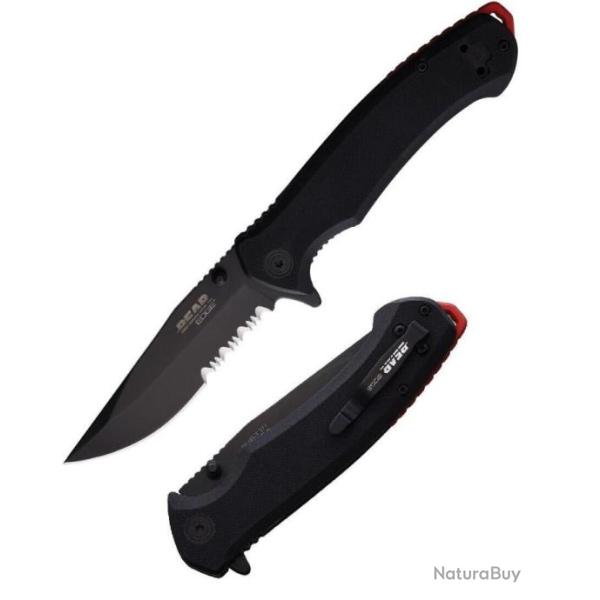 Couteau Bear & Son Sideliner Black Manche G10 Lame Acier 440 Black Combo Linerlock Clip USA BC61131