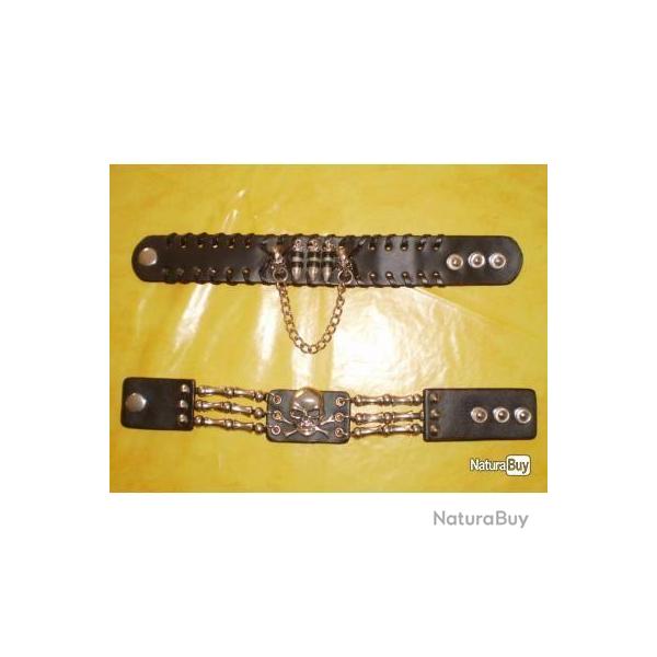 Bracelets cuir style Motard ou Gothique !