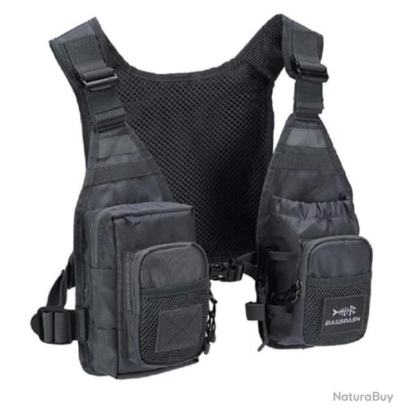 Gilet de P�che � la Mouche Ultra L�ger 10 Poches  Taille Unique Gris