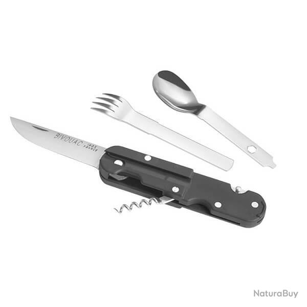 Couteau pliant TB Outdoor Bivouac noir - D�capsuleur-ouvre-bo�te-tire bouchon