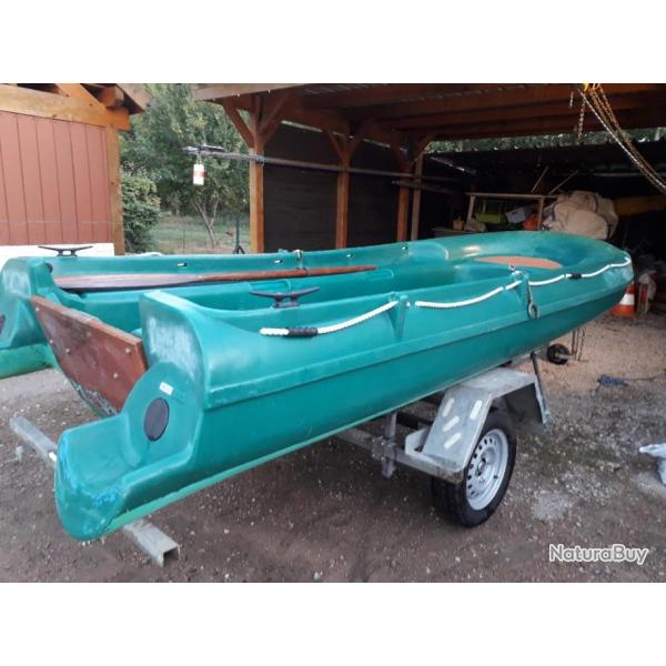 bateau fun yak 390 +remorque+moteur 6 cv 4 temps