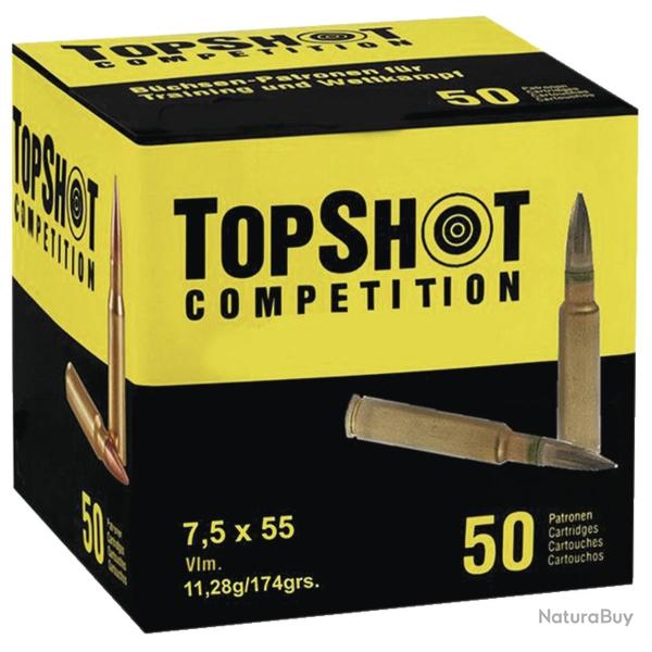 50 cartouches TOPSHOT Comp�tition cal.7.5x55 Swiss FMJ